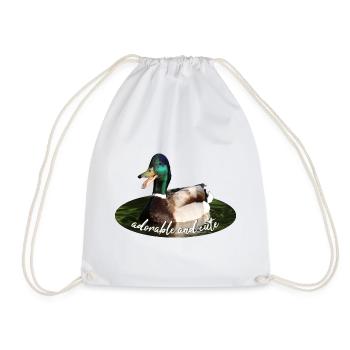 Ente Stockente - Turnbeutel - Weiß - Vorne