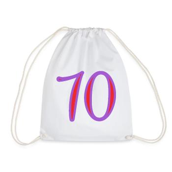 70. 70 ANS. 70e ANNIVERSAIRE. ANNIVERSAIRE 70 ANS. - Sac de sport léger - blanc - Devant