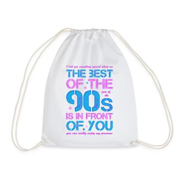 90er 90s Neunziger Jahre best of 90s - Turnbeutel - Weiß - Vorne