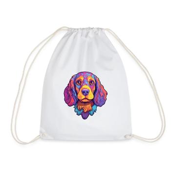 Portugiesischer Wachhund Rasse Cartoon Kawaii Illus - Turnbeutel - Weiß - Vorne