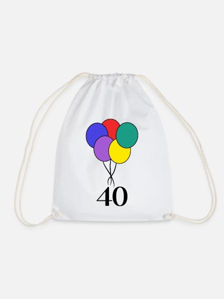 40. 40 JAHRE. 40-JÄHRIGES JUBILÄUM. GEBURTSTAG 40 JAHRE. - Turnbeutel - Weiß