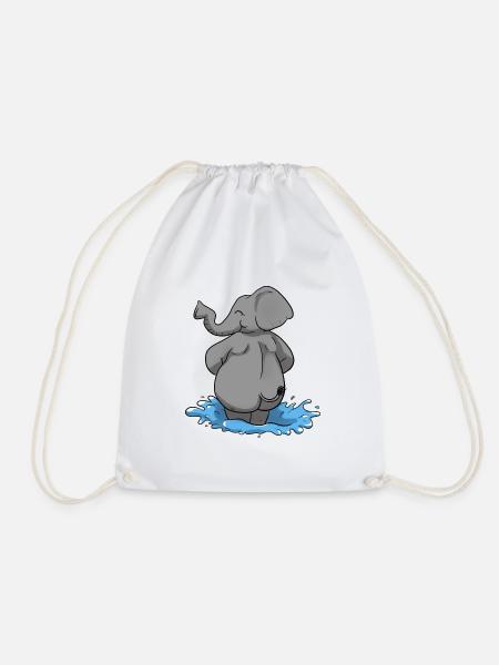 Elefant Wasser Elephant - Turnbeutel - Weiß