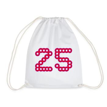 25. 25 YEARS. 25th ANNIVERSARY. 25 YEARS ANNIVERSARY. - Drawstring Bag - white - Front