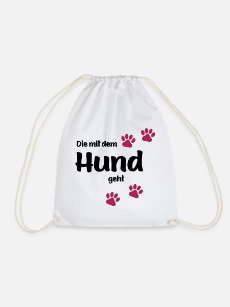Die Mit Dem Hund Geht - Edition Colored Paw - Turnbeutel - Weiß