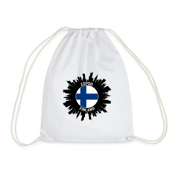 Espoo Skyline Finnland Flagge Reise-Souvenir - Turnbeutel - Weiß - Vorne