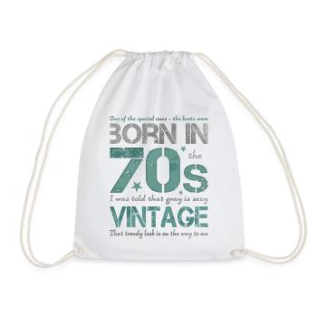 70s die Siebziger Jahre 70's 70er - Turnbeutel - Weiß - Vorne