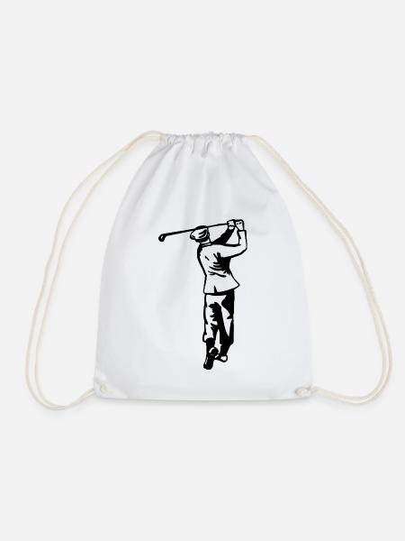 Golf - Golfen - Golfer - Turnbeutel - Weiß