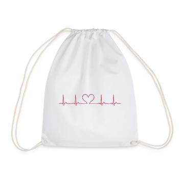 Ligne ECG du battement cardiaque Vecteur d’ondes d’impulsion médicale - Sac de sport léger - blanc - Devant