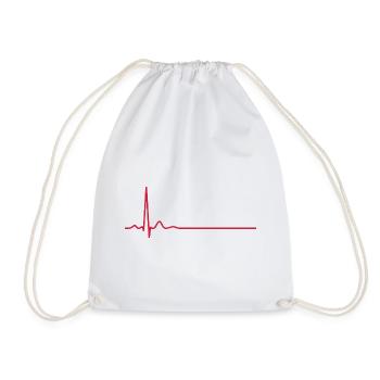 Herzschlag-EKG-Linie Medizinischer Pulswellen-Ikon-Vektor - Turnbeutel - Weiß - Vorne