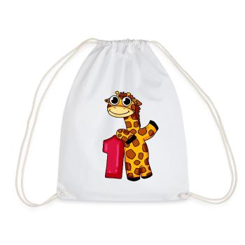 1. Geburtstag Giraffe 1.Klasse Geschenk - Turnbeutel - Weiß - Vorne