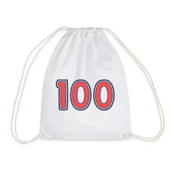 100. 100 YEARS. 100th ANNIVERSARY - Drawstring Bag - white - Front