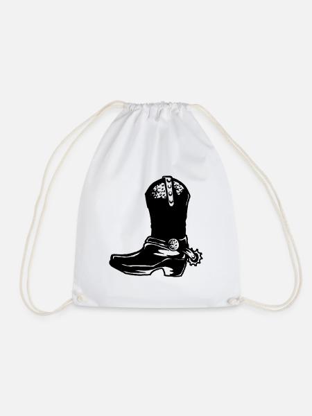 Cowboystiefel - Turnbeutel - Weiß