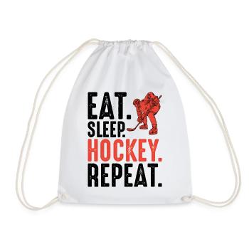 Silhouette du joueur de hockey rouge - Sac de sport léger - blanc - Devant