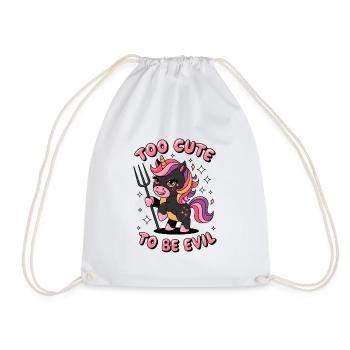 Too Cute To Be Evil - Drawstring Bag - white - Front