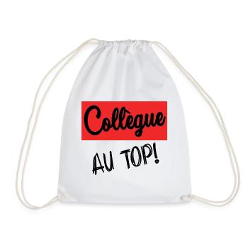 COLLEAGUE. START. RETIREMENT. EMPLOYMENT. HUMOR - Drawstring Bag - white - Front