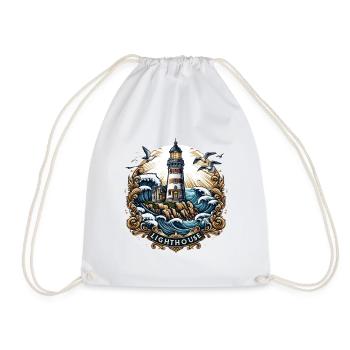 Lighthouse Logo - Drawstring Bag - white - Front