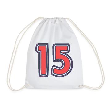 15. 15 ANS. 15e ANNIVERSAIRE. ANNIVERSAIRE 15 ANS. - Sac de sport léger - blanc - Devant