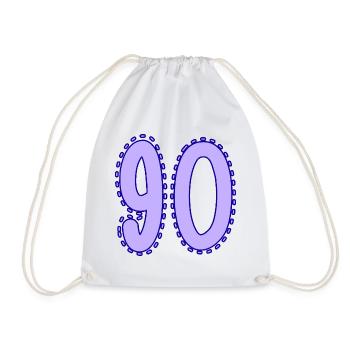 90. 90 ANS. 90e ANNIVERSAIRE. ANNIVERSAIRE 90 ANS. - Sac de sport léger - blanc - Devant