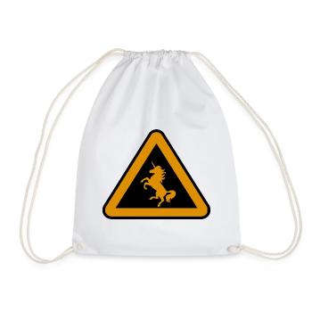 Achtung Einhorn, Gefahr - Turnbeutel - Weiß - Vorne