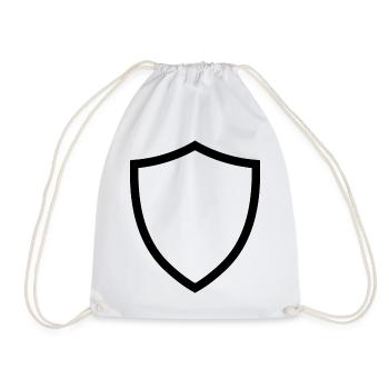 shield icon logo shape security - Drawstring Bag - white - Front