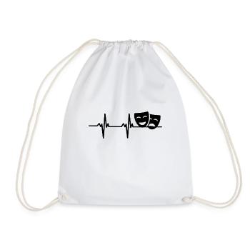 Drama Masks Theatre Heart palpitations - Drawstring Bag - white - Front
