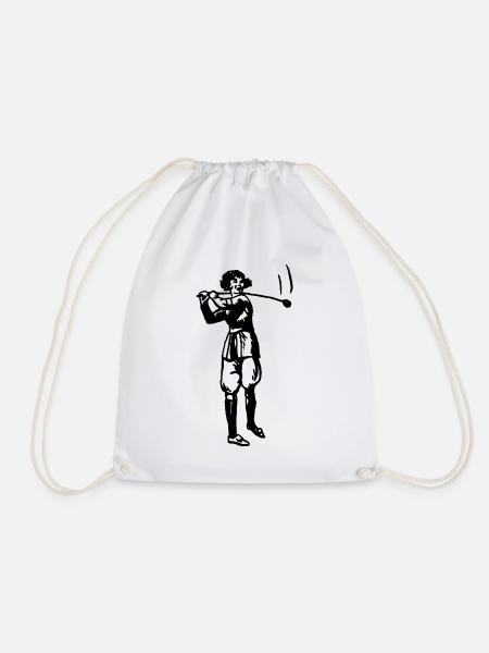 Golf - Golfen - Golfer - Turnbeutel - Weiß