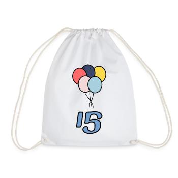 15. 15 ANS. 15e ANNIVERSAIRE. ANNIVERSAIRE 15 ANS. - Sac de sport léger - blanc - Devant