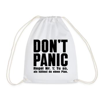 „DON’T PANIC“ – Das Kultshirt - Turnbeutel - Weiß - Vorne