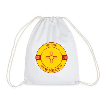 Hobbs New Mexico Flagge USA Reise Souvenir Abzeichen - Turnbeutel - Weiß - Vorne