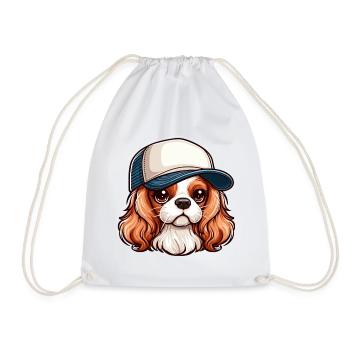 Chien Cavalier King Charles chien - casquette - Sac de sport léger - blanc - Devant