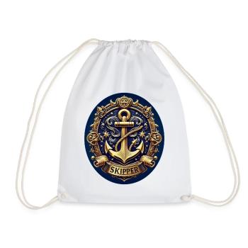 Skipper Logo - Drawstring Bag - white - Front