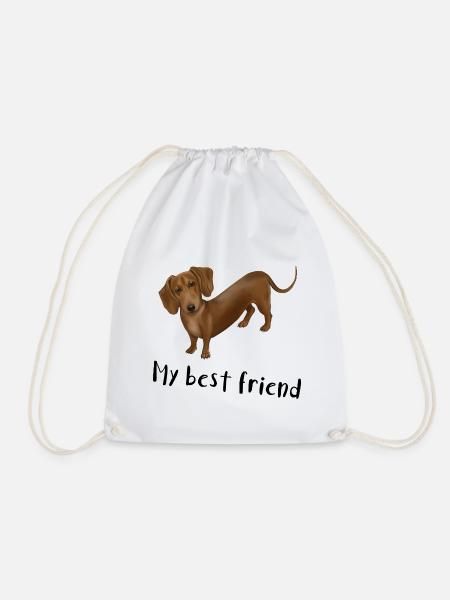 My best Friend - Dackel ist mein bester Freund - Turnbeutel - Weiß