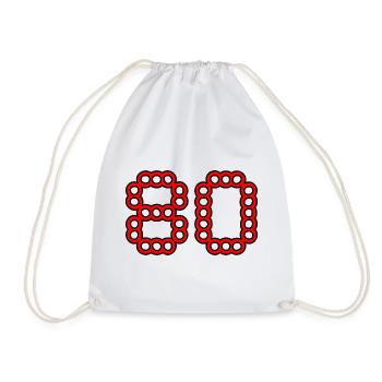 80. 80 ANS. 80e ANNIVERSAIRE. ANNIVERSAIRE 80 ANS. - Sac de sport léger - blanc - Devant