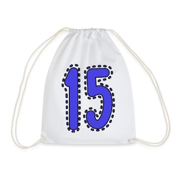 15. 15 YEARS. 15th ANNIVERSARY. 15 YEAR ANNIVERSARY. - Drawstring Bag - white - Front