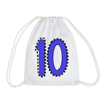 10. 10 YEARS. 10th ANNIVERSARY. 10 YEAR ANNIVERSARY. - Drawstring Bag - white - Front