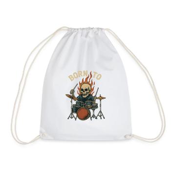 Né pour tambouriner - Sac de sport léger - blanc - Devant