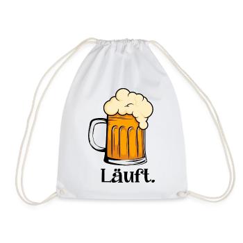 Läuft. - Bierkrug Spruch für Bierfreunde - Turnbeutel - Weiß - Vorne