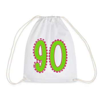 90. 90 ANS. 90e ANNIVERSAIRE. ANNIVERSAIRE 90 ANS. - Sac de sport léger - blanc - Devant