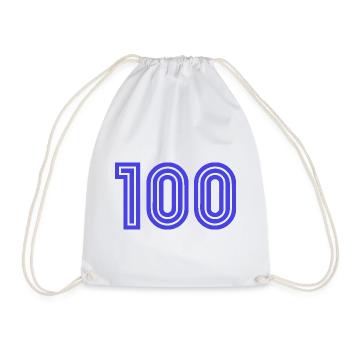 100. 100 JAHRE. 100-JÄHRIGES JUBILÄUM. GEBURTSTAG 100 - Turnbeutel - Weiß - Vorne