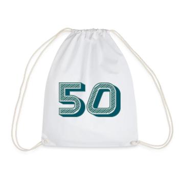 50. 50 YEARS. 50th ANNIVERSARY. 50TH ANNIVERSARY. - Drawstring Bag - white - Front
