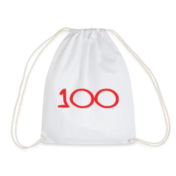 100. 100 JAHRE. 100-JÄHRIGES JUBILÄUM. 100. GEBURTSTAG - Turnbeutel - Weiß - Vorne