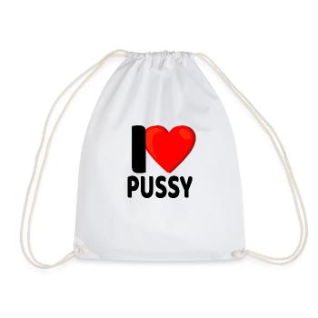I Love Pussy Ich Liebe Mösen Lesbe Lesbisch Lesbe - Turnbeutel - Weiß - Vorne