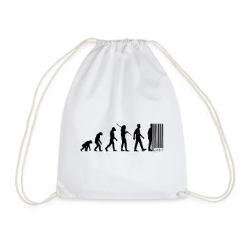 Evolution Barcode - Vom Affen zum Strichcode - Turnbeutel - Weiß - Vorne