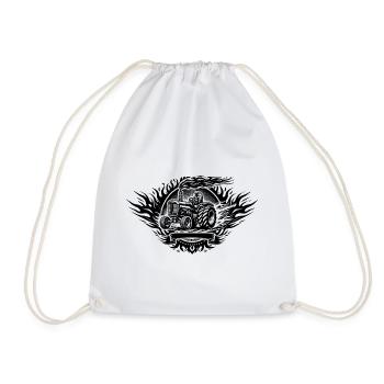 Tractor Pulling Logo - Drawstring Bag - white - Front