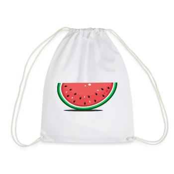 Wassermelone Design Scheibe - Turnbeutel - Weiß - Vorne