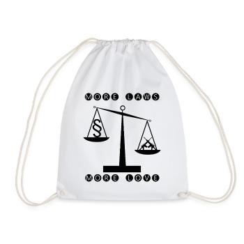 More laws more love - less weapons - Drawstring Bag - white - Front