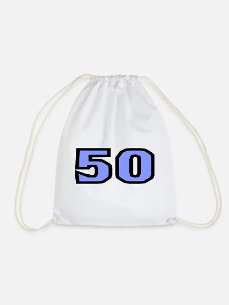 50. 50 JAHRE. 50-JÄHRIGES JUBILÄUM. 50-JÄHRIGES JUBILÄUM. - Turnbeutel - Weiß