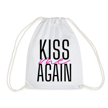 Ich liebe dich küss mich wieder Lippen Geschenk - Turnbeutel - Weiß - Vorne