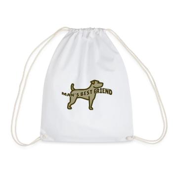 Man's best Friend - Hund Silhouette - Turnbeutel - Weiß - Vorne
