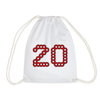 20. 20 ANS. 20e ANNIVERSAIRE. ANNIVERSAIRE 20 ANS. - Sac de sport léger - blanc - Devant